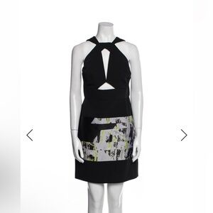 Elegant Black and White Halter Dress